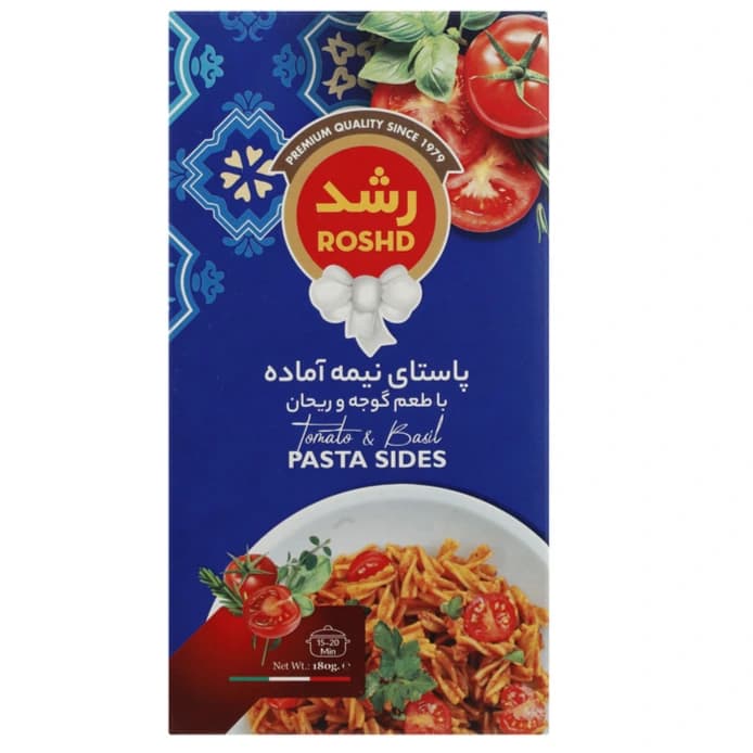پاستا نیمه اماده رشد گوجه و ریحان 180 گرم