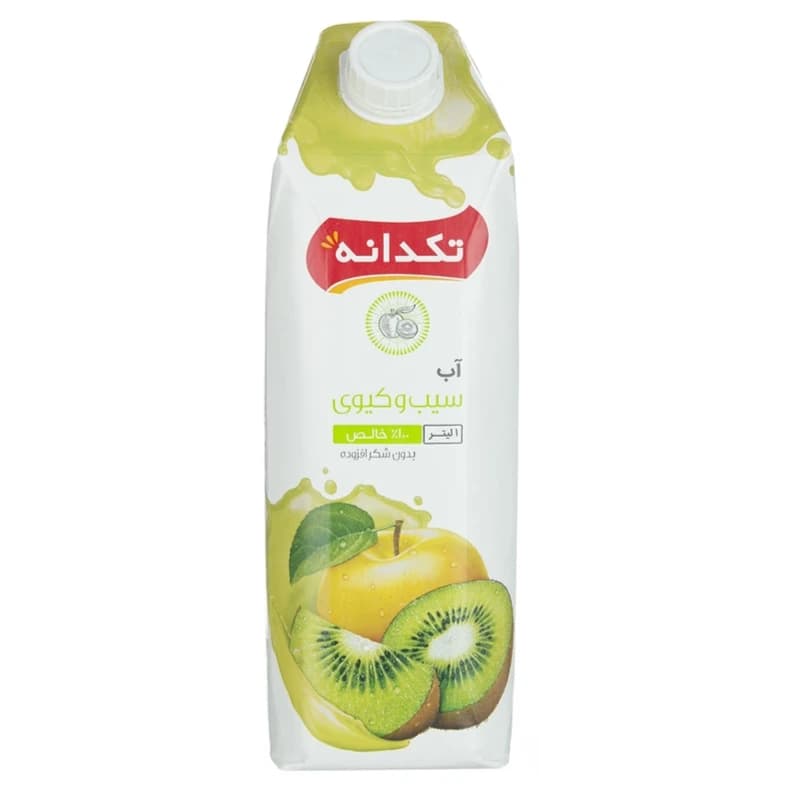 ابمیوه تکدانه سیب و کیوی 1 لیتر